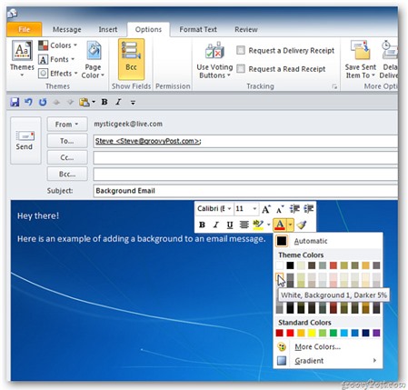 Thêm ảnh nền cho email của bạn với Outlook để khiến nó trở nên ấn tượng hơn. Những nét sáng tạo nhất của bạn khó để chứng tỏ qua tài liệu văn bản. Hãy tạo sự ấn tượng tốt nhất với Outlook bằng cách thêm ảnh nền cho email của bạn. Nhấn vào liên kết để tìm hiểu cách thêm ảnh nền vào email của bạn.