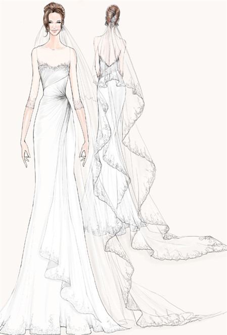 Ngất ngây với những bản phác thảo váy cưới đẹp như mơ
